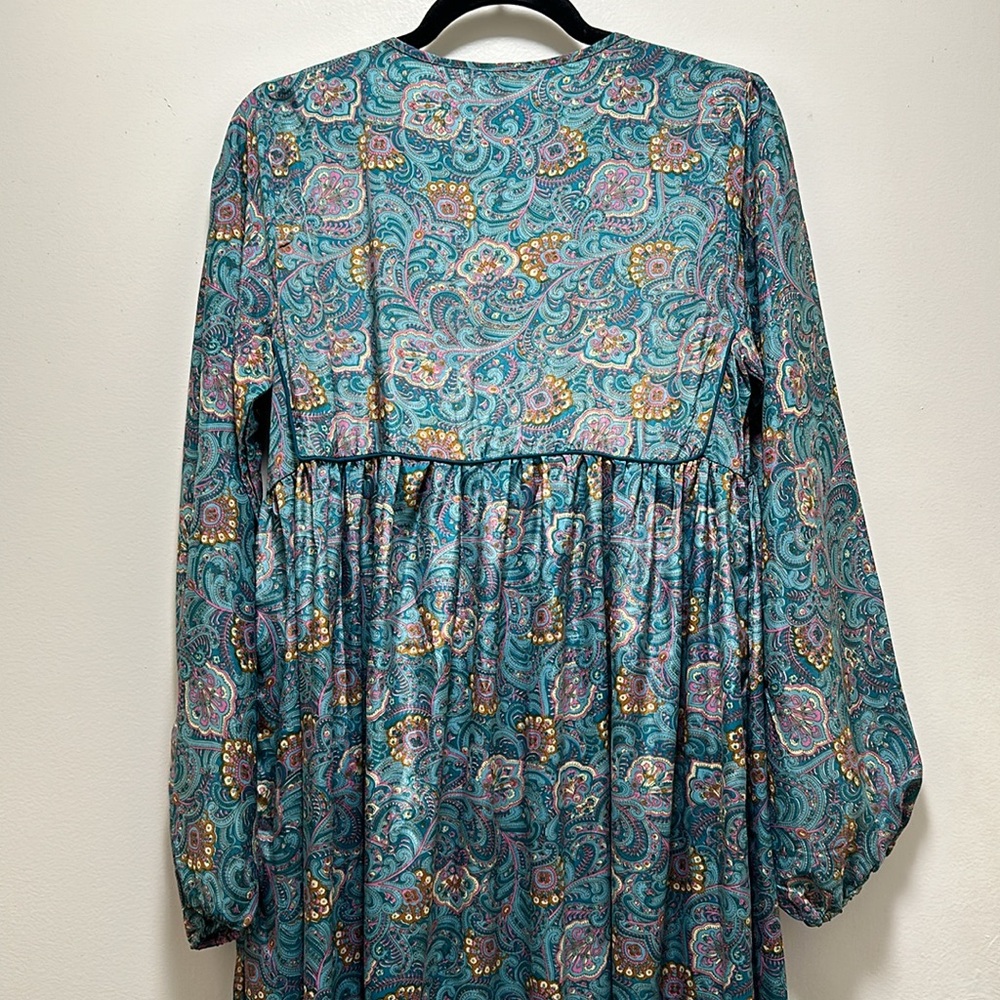 Boho Long Sleeve Silk Maxi Dress - Picture 14 of 16